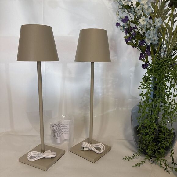 2 Pack Touch Control Cordless Table Lamps Stepless Dimming 5500 mAh Rechargeable - Picture 1 of 4